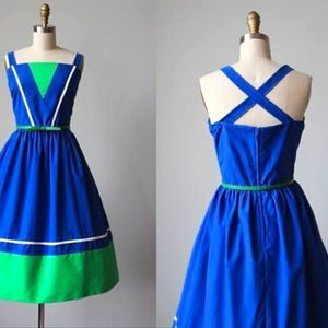 JENNI A GARDEN OF COLOR VINTAGE DRESS PINUP STYLE MADE IN THE USA